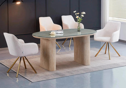 Ensemble table et chaises salle à manger écru | Vexta