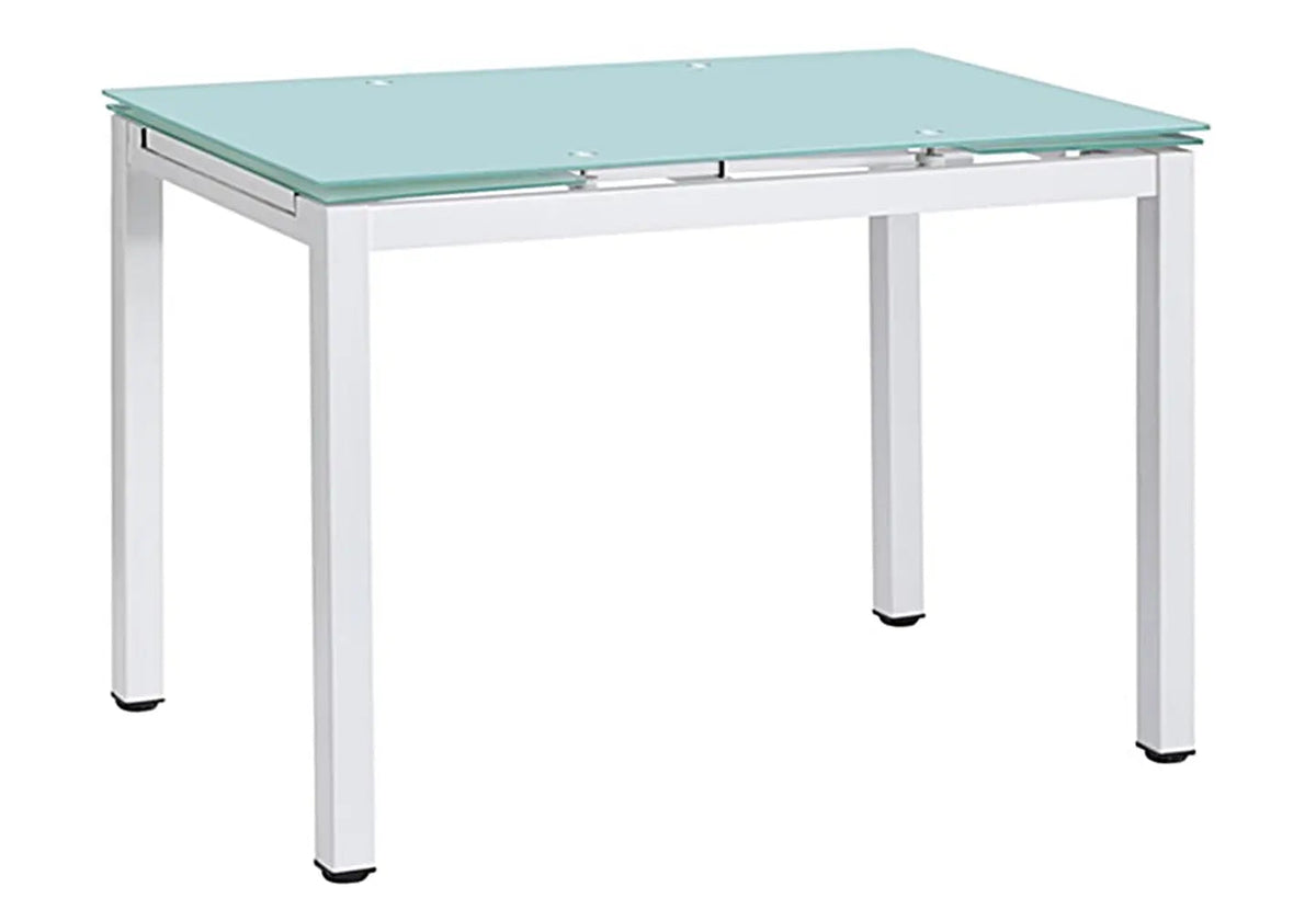 Table extensible verre et 6 chaises blanches | Orso