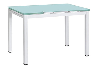 Table extensible verre et 6 chaises blanches | Orso