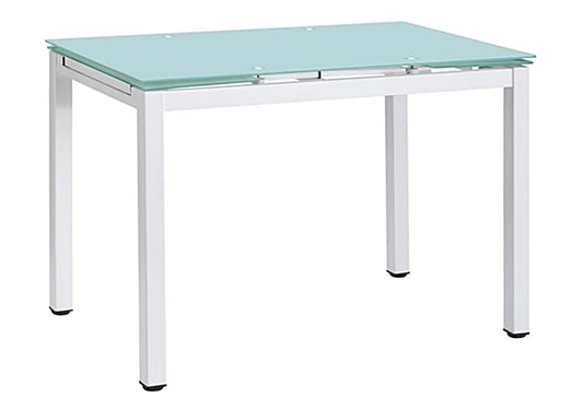 Table extensible verre et 6 chaises blanches | Orso