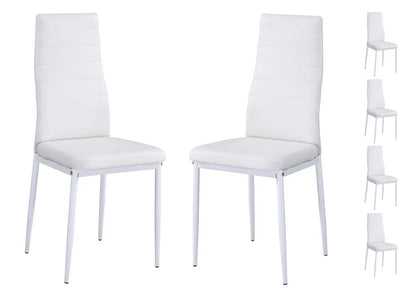 Table extensible verre et 6 chaises blanches | Orso