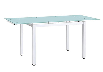 Table extensible verre et 6 chaises blanches | Orso