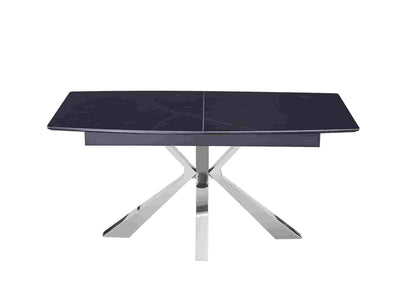 Table à manger extensible en céramique marbre gris | Solvix