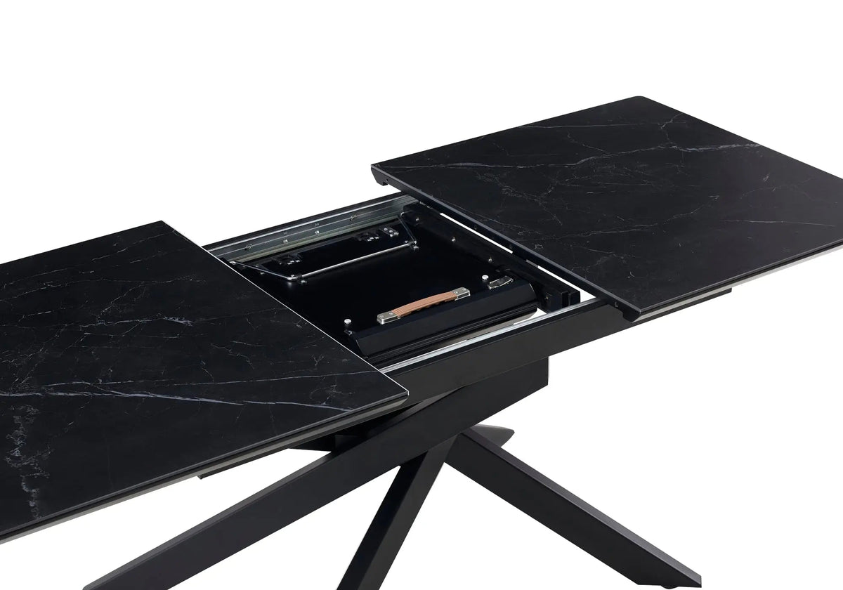 Table à manger extensible céramique marbre noir | Koda