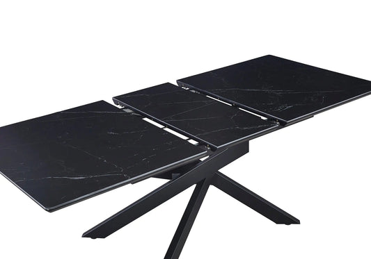 Table à manger extensible céramique marbre noir | Koda
