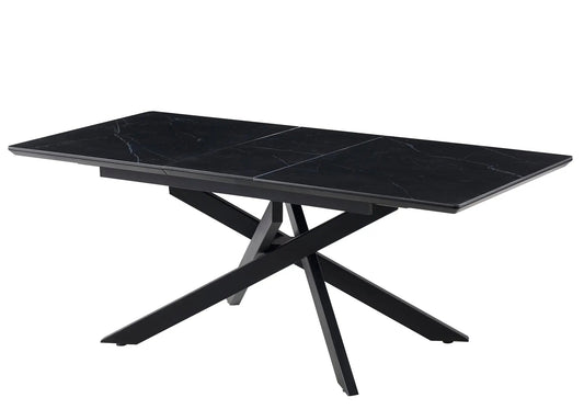 Table à manger extensible céramique marbre noir | Koda