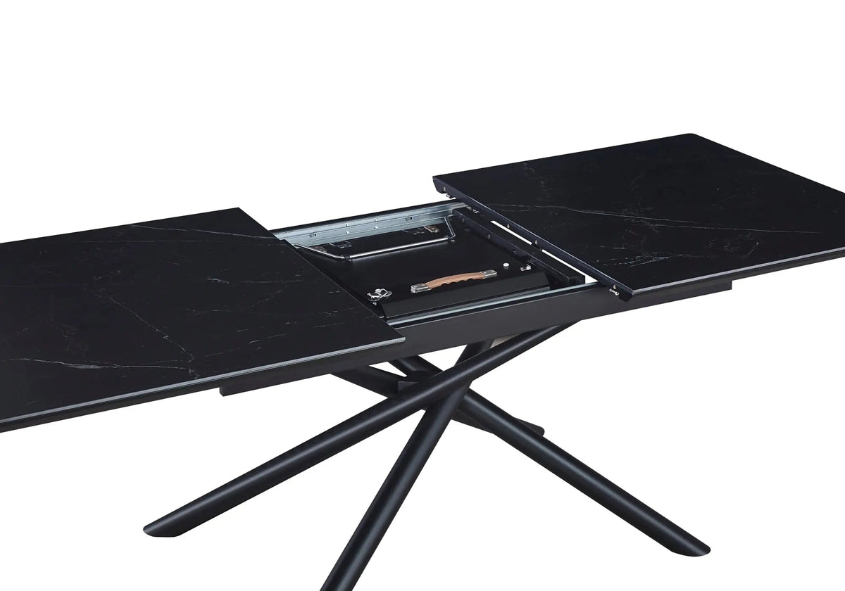 Table à manger extensible en céramique noire | Zyra