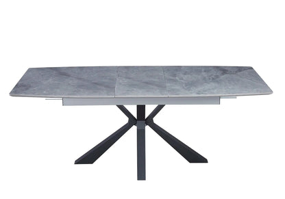 Table extensible céramique noir et marbre blanc | Solvix