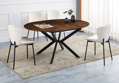 Table repas extensible en chêne et pied noir | Vylos