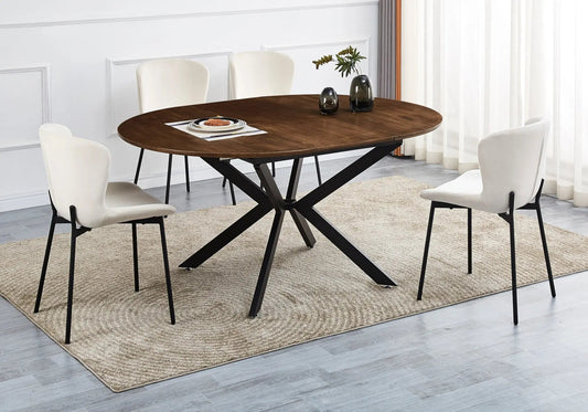 Table repas extensible en chêne et pied noir | Vylos