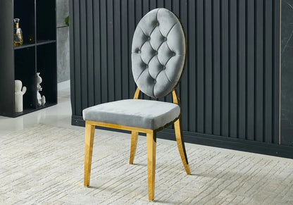Ensemble table extensible dorée avec 4 chaises | Vexa