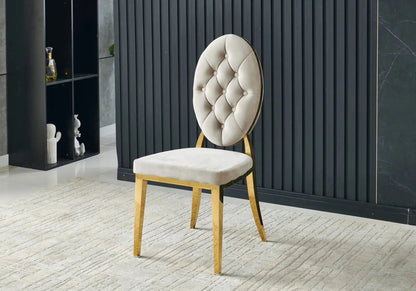 Ensemble table extensible dorée avec 4 chaises | Vexa