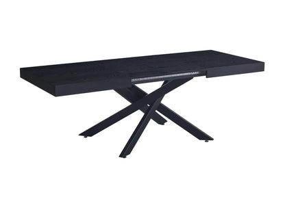 Table à manger extensible noire et bois moderne | Varek