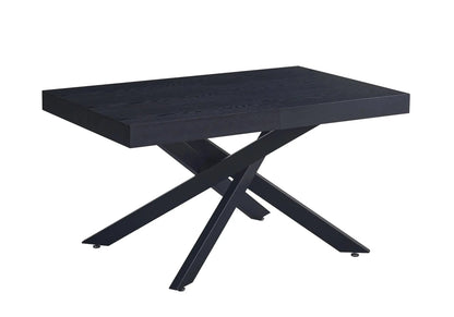 Table à manger extensible noire et bois moderne | Varek