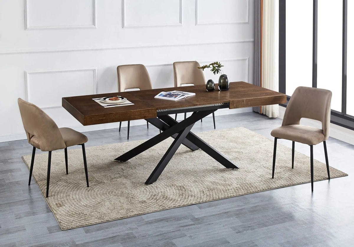 Table extensible chêne noir pour salle à manger | Varek