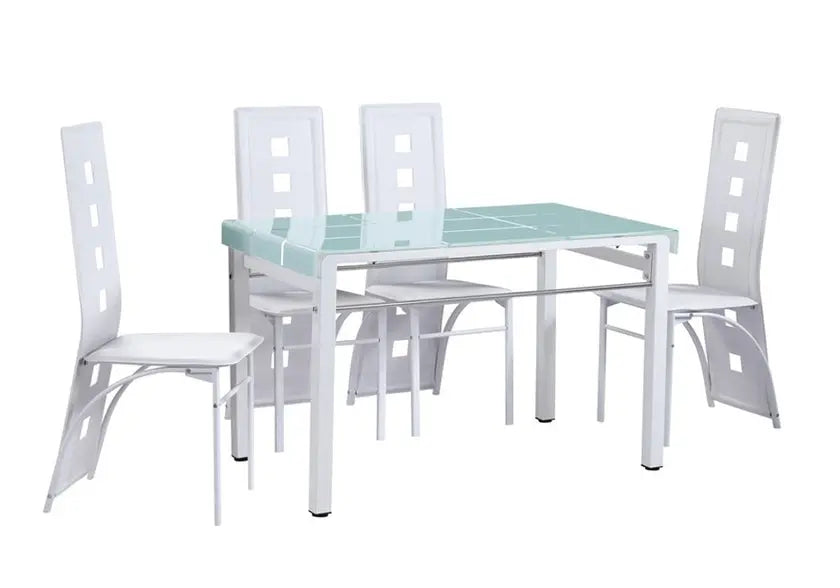 Ensemble table à manger et 6 chaises blanches | Lyra