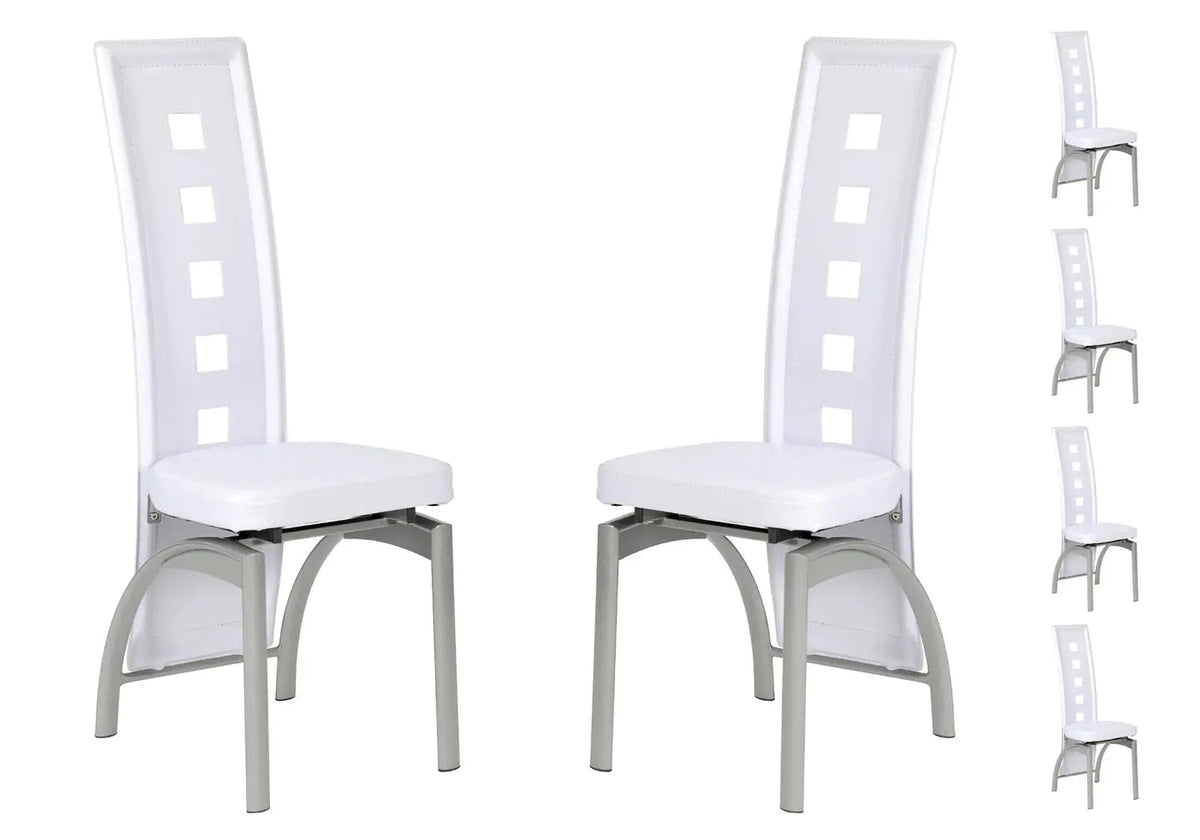 Ensemble table à manger et 6 chaises blanches | Lyra