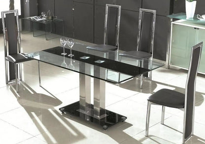 Table à manger verre trempé avec 6 chaises | Niva