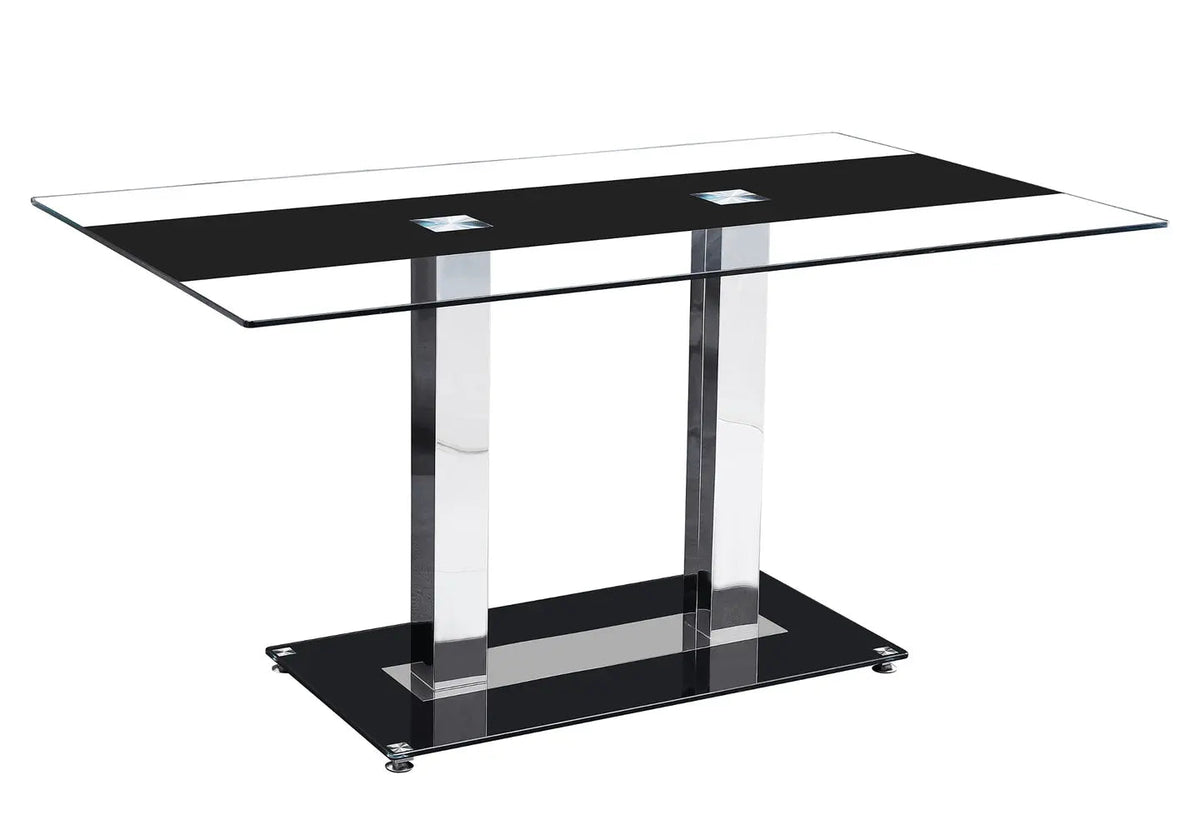 Table à manger verre trempé avec 6 chaises | Niva