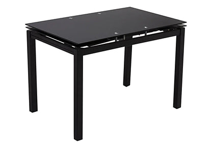 Table à manger extensible verre trempé noir | Orso