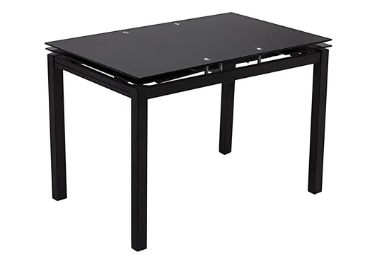 Table à manger extensible verre trempé noir | Orso