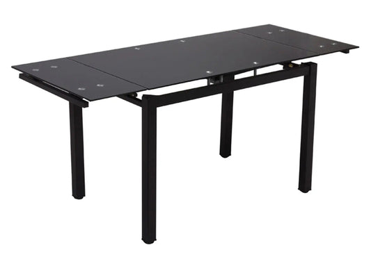 Table à manger extensible verre trempé noir | Orso