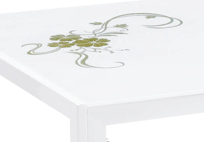 Table à manger rectangulaire verre trempé blanc | Zenix