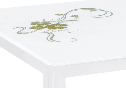 Table à manger rectangulaire verre trempé blanc | Zenix