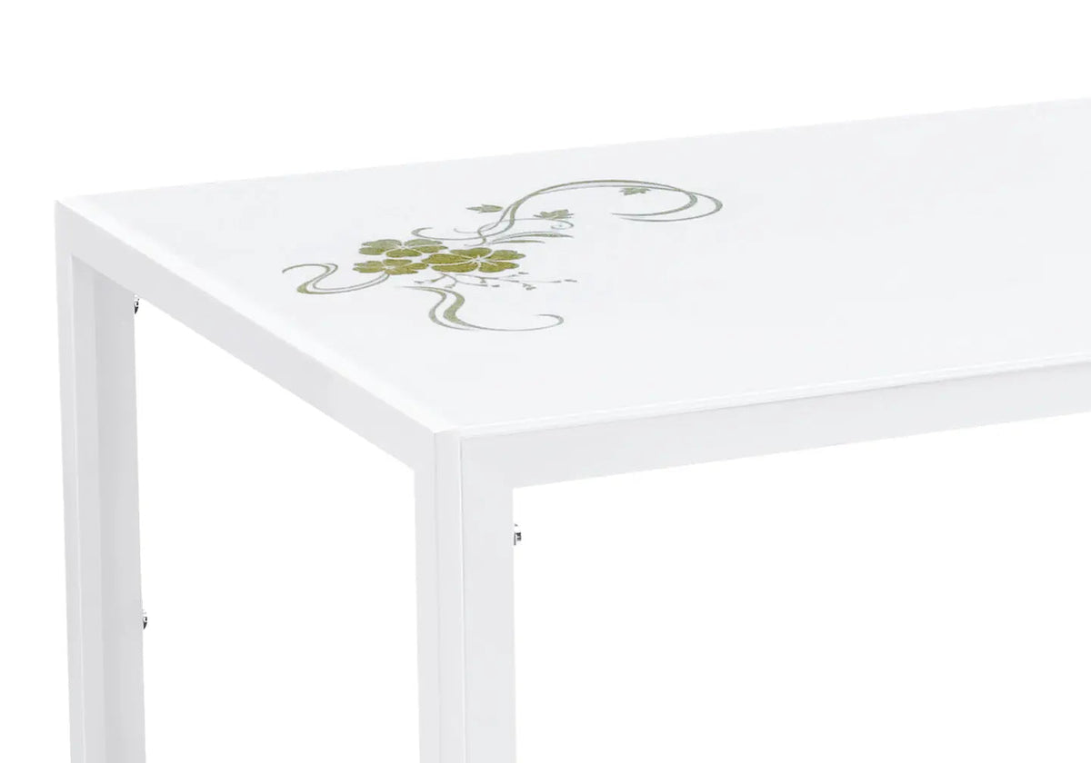 Table à manger rectangulaire verre trempé blanc | Zenix