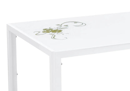 Table à manger rectangulaire verre trempé blanc | Zenix
