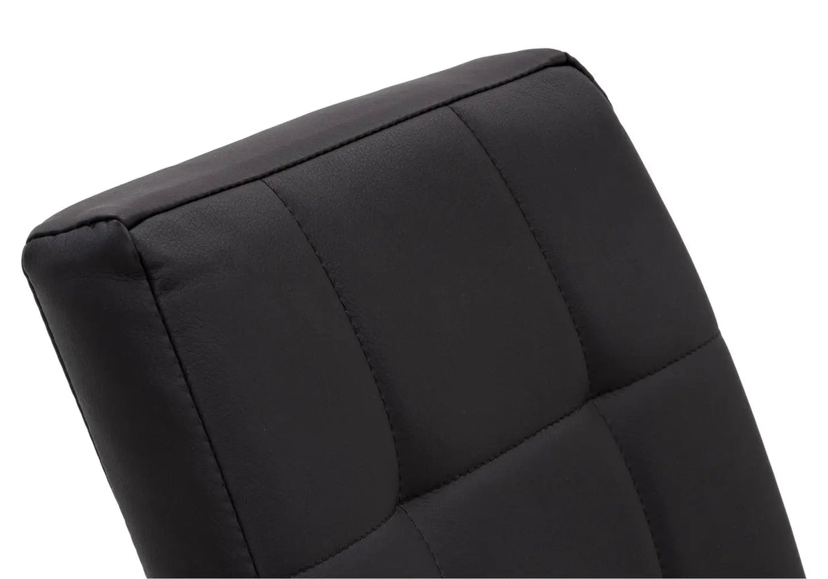 Table ronde effet marbre blanc et 6 chaises noires | Mona