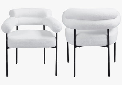 Table marbre céramique et chaises doudou blanc | Kivox