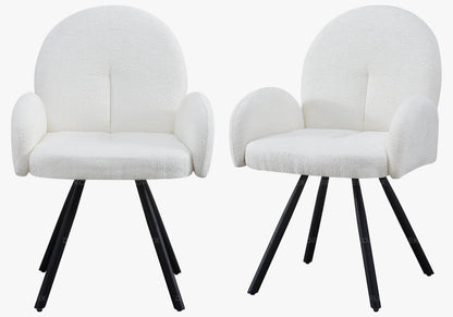 Table marbre céramique et chaises velours écru | Kaelo