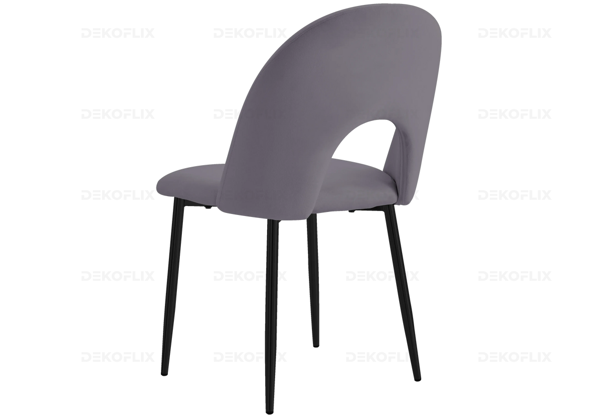 Ensemble table marbre noir et chaises anthracite | Zyra