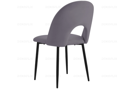 Ensemble table marbre noir et chaises anthracite | Zyra