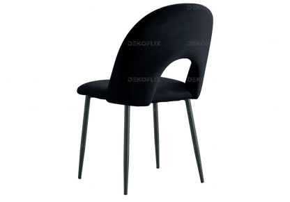 Ensemble table marbre noir et chaises velours | Zyra