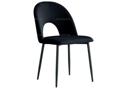 Ensemble table marbre noir et chaises velours | Zyra