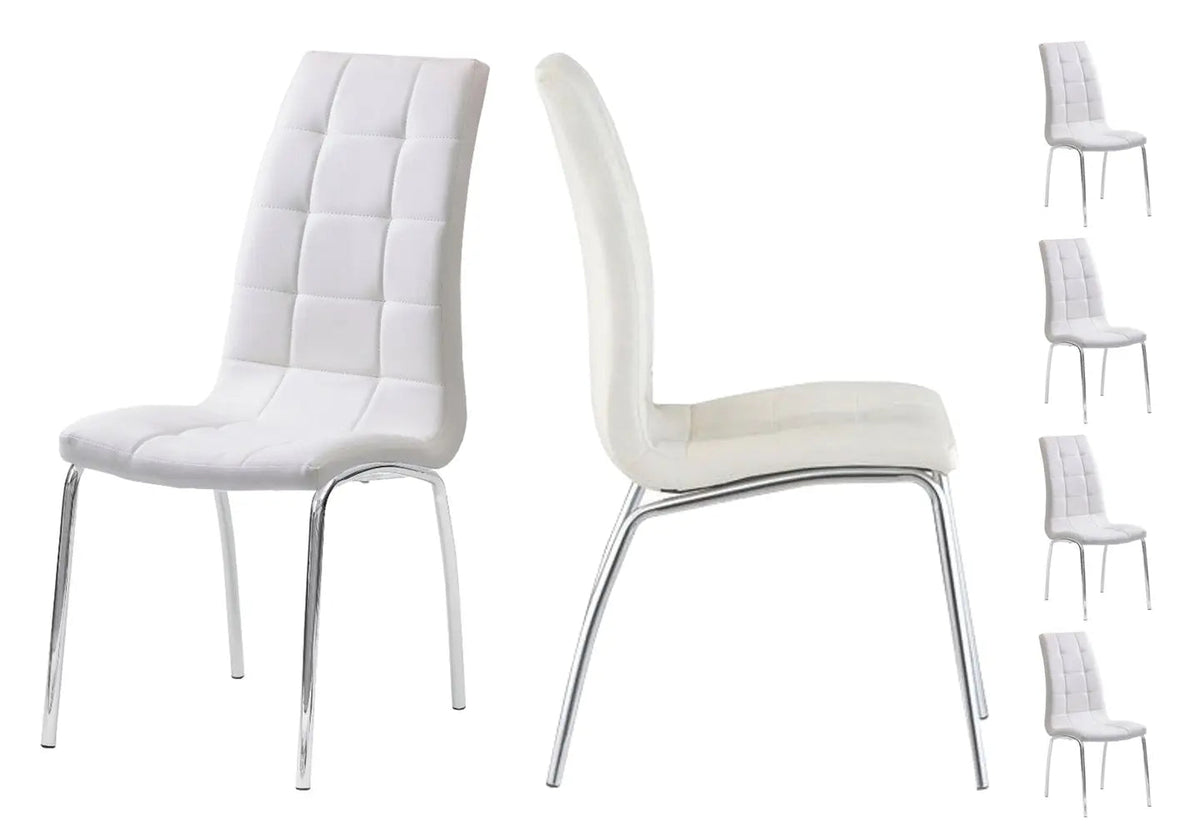 Ensemble table repas design et 6 chaises blanches | Mona