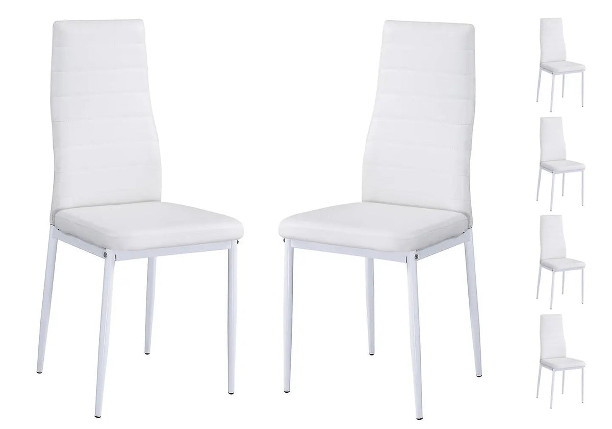 Ensemble table verre et 6 chaises blanches | Lyra