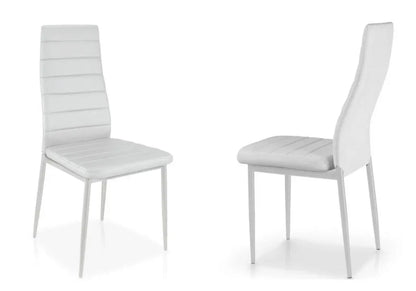 Ensemble table verre et 6 chaises blanches | Lyra