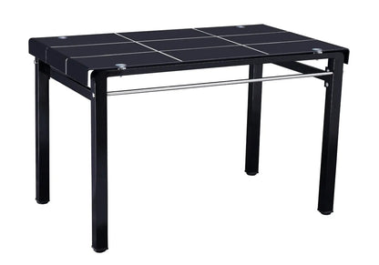 Ensemble table repas verre et 6 chaises noires | Lyra