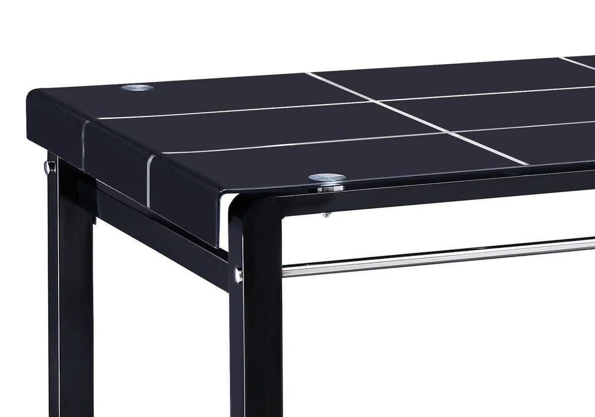 Ensemble table repas verre et 6 chaises noires | Lyra