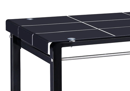 Ensemble table repas verre et 6 chaises noires | Lyra