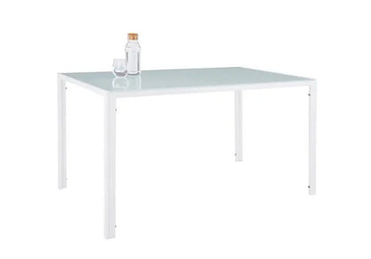 Ensemble table repas verre et 6 chaises blanches | Arkis
