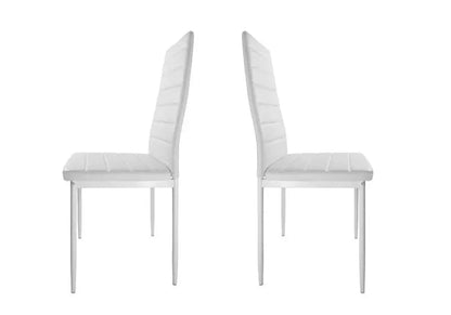 Ensemble table repas verre et 6 chaises blanches | Arkis