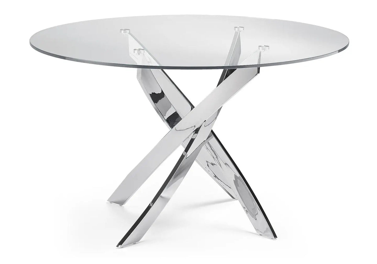 Ensemble table ronde design et 6 chaises blanches | Mona