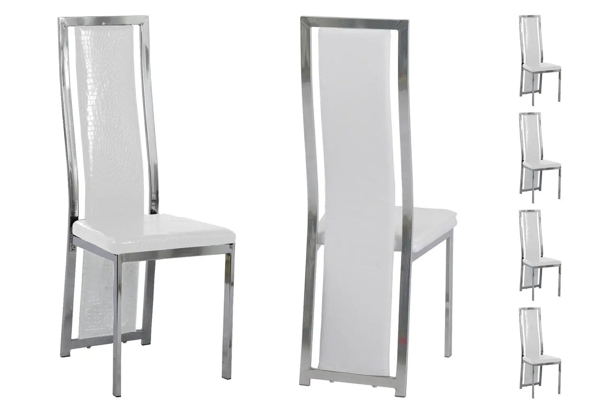 Ensemble table ronde design et 6 chaises blanches | Mona