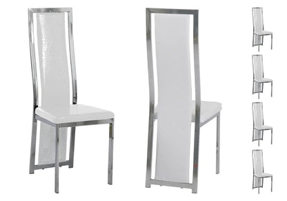 Ensemble table ronde design et 6 chaises blanches | Mona