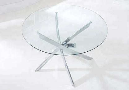 Ensemble table ronde design et 6 chaises blanches | Mona