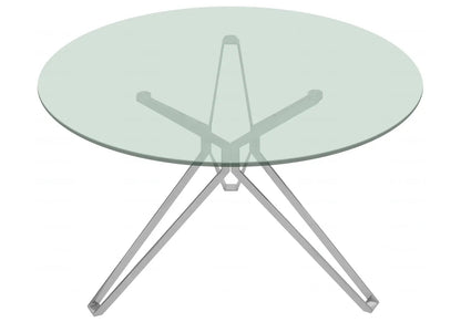 Table à manger ronde verre trempé et métal | Zelix